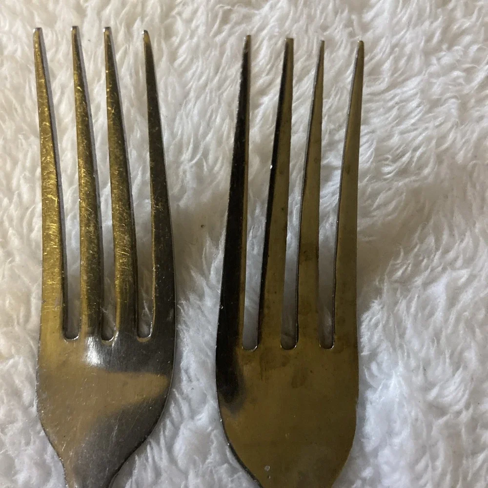 Laureen Black Rose By National‎ Stainless Forks Lot Of 2